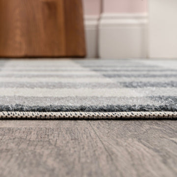 Gingham Gradient Plaid Cottage Machine-washable Area Rug